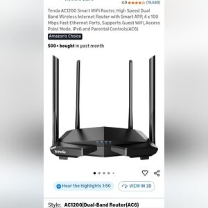 Tenda Dual-Band Black Router
